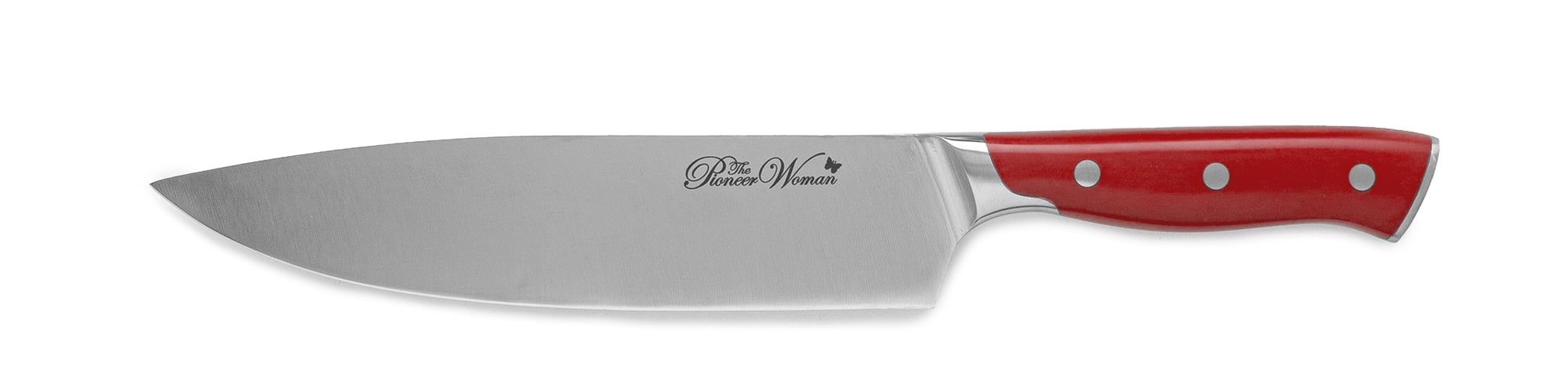 The Pioneer Woman Pioneer Signature 8 in Stainless Steel Chef Knife, Red