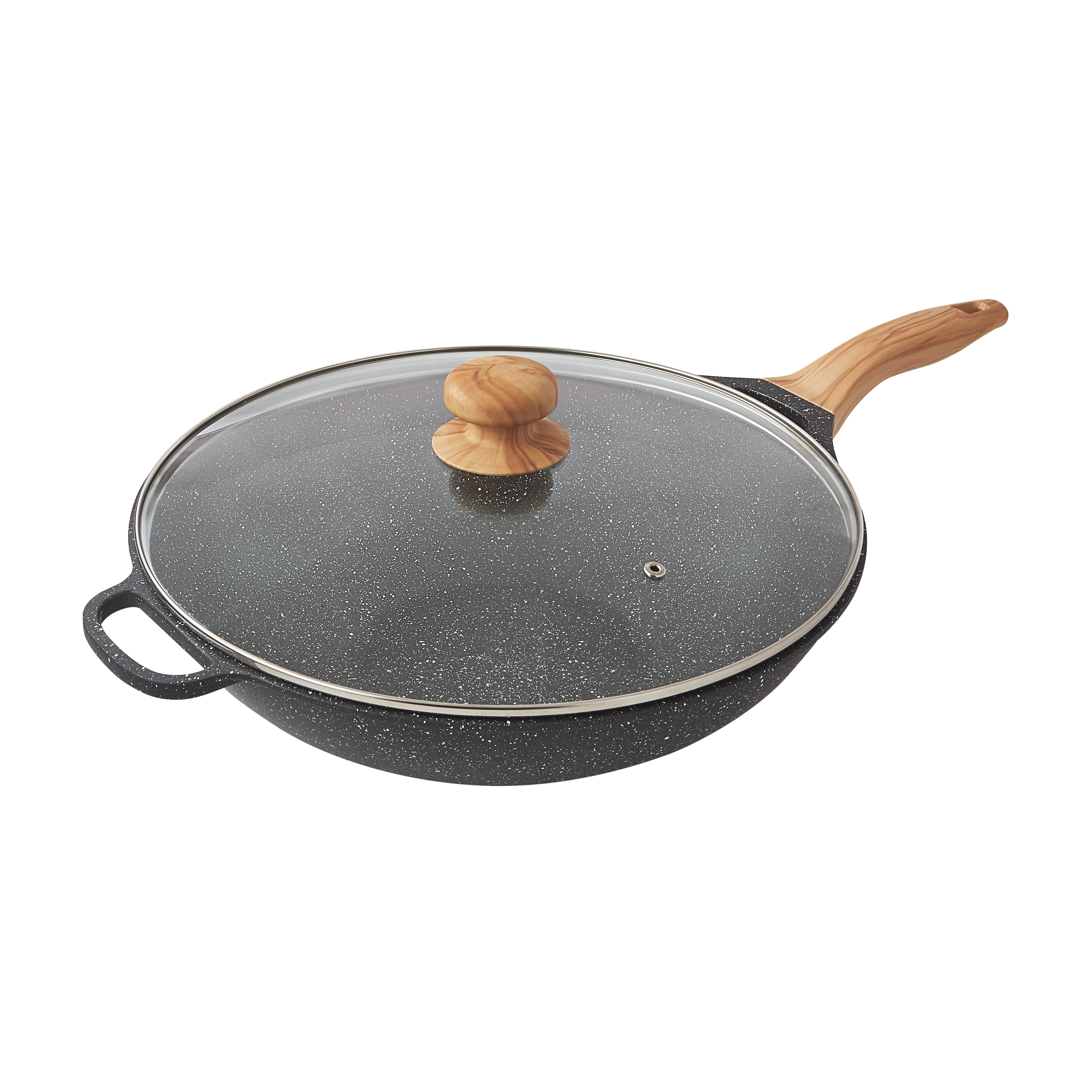 The Pioneer Woman Prairie Signature 14 inch Cast Aluminum Wok, Charcoal Speckle, Size: 14 inch