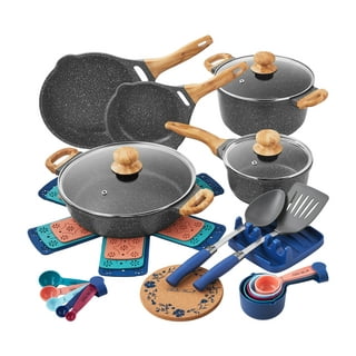 Philippe Richard Charcoal 8pc Lite Cast Aluminum Cookware Set, Black