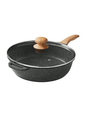 The Pioneer Woman Prairie Signature 4-Quart Cast Aluminum Jumbo Cooker Frying Pan, Charcoal Speckle