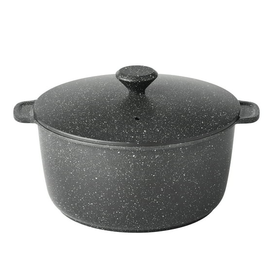 The Pioneer Woman Prairie Signature 5 Quart Nonstick Cast Aluminum Dutch Oven, Charcoal Speckle