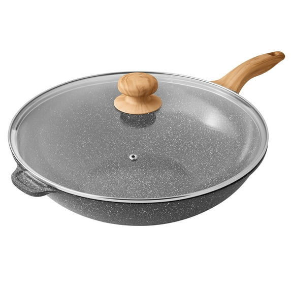 The Pioneer Woman Prairie Signature Cast Aluminum 14-Inch Wok, Charcoal Speckle