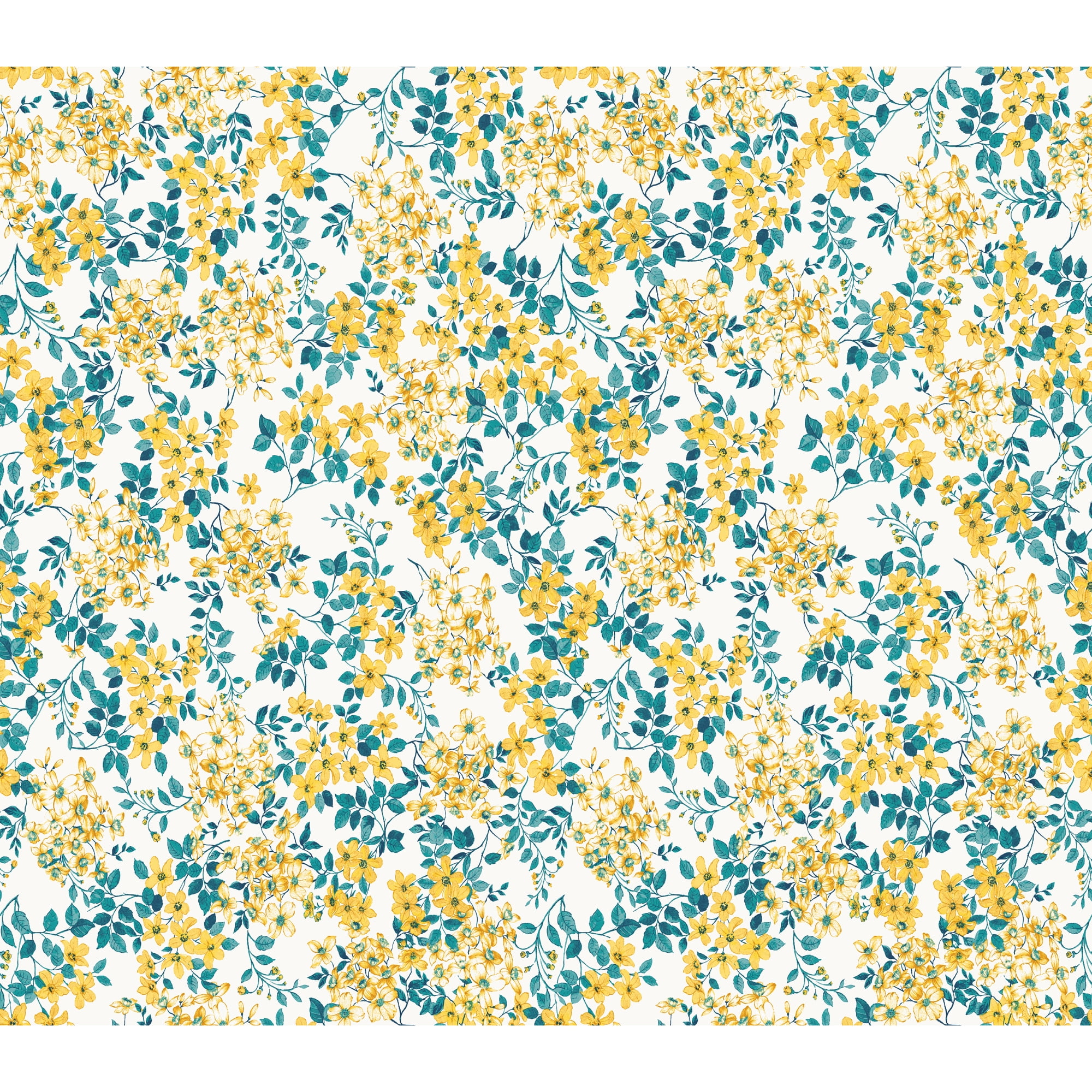 The Pioneer Woman Pretty Poseys in Yellow Floral Peel and Stick Wallpaper, 20.5" x 18'