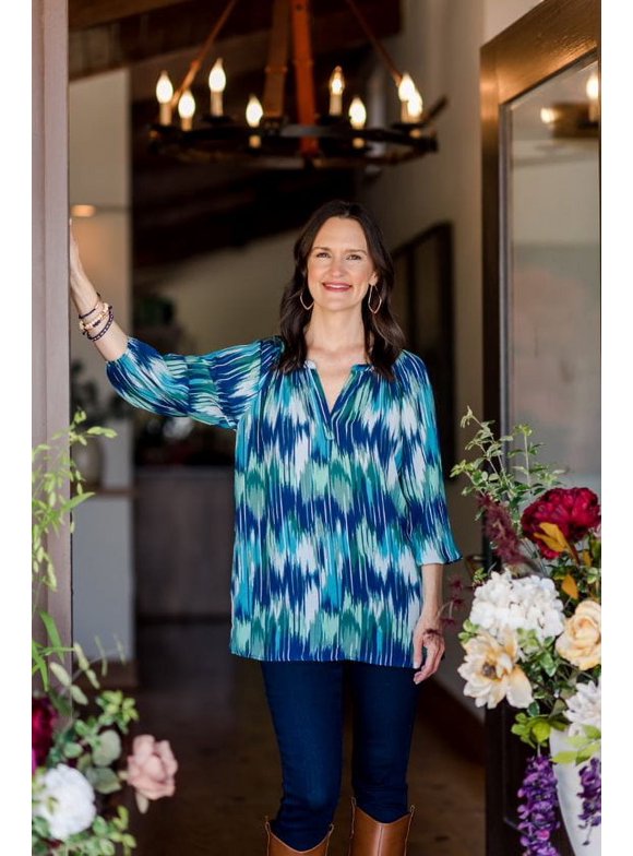 The Pioneer Woman Print Peasant Top, Women's