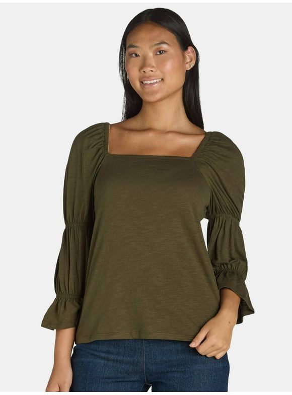 The Pioneer Woman Puff Sleeve Top, Women's, Sizes XS-3X
