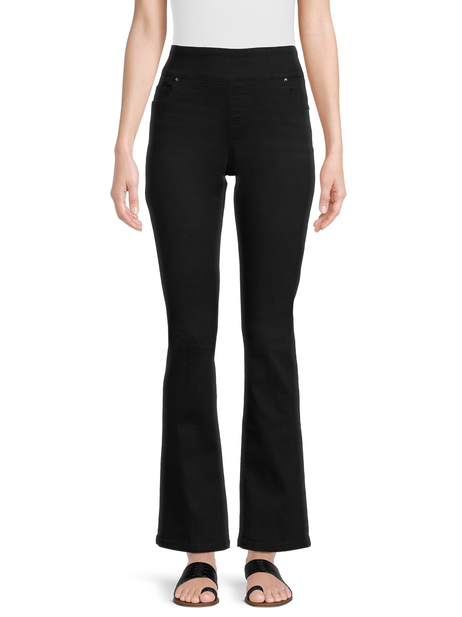 The Pioneer Woman Pull On Embroidered Bootcut Jeans, 32” Inseam, Sizes XS-3X, Women's and Women's Plus