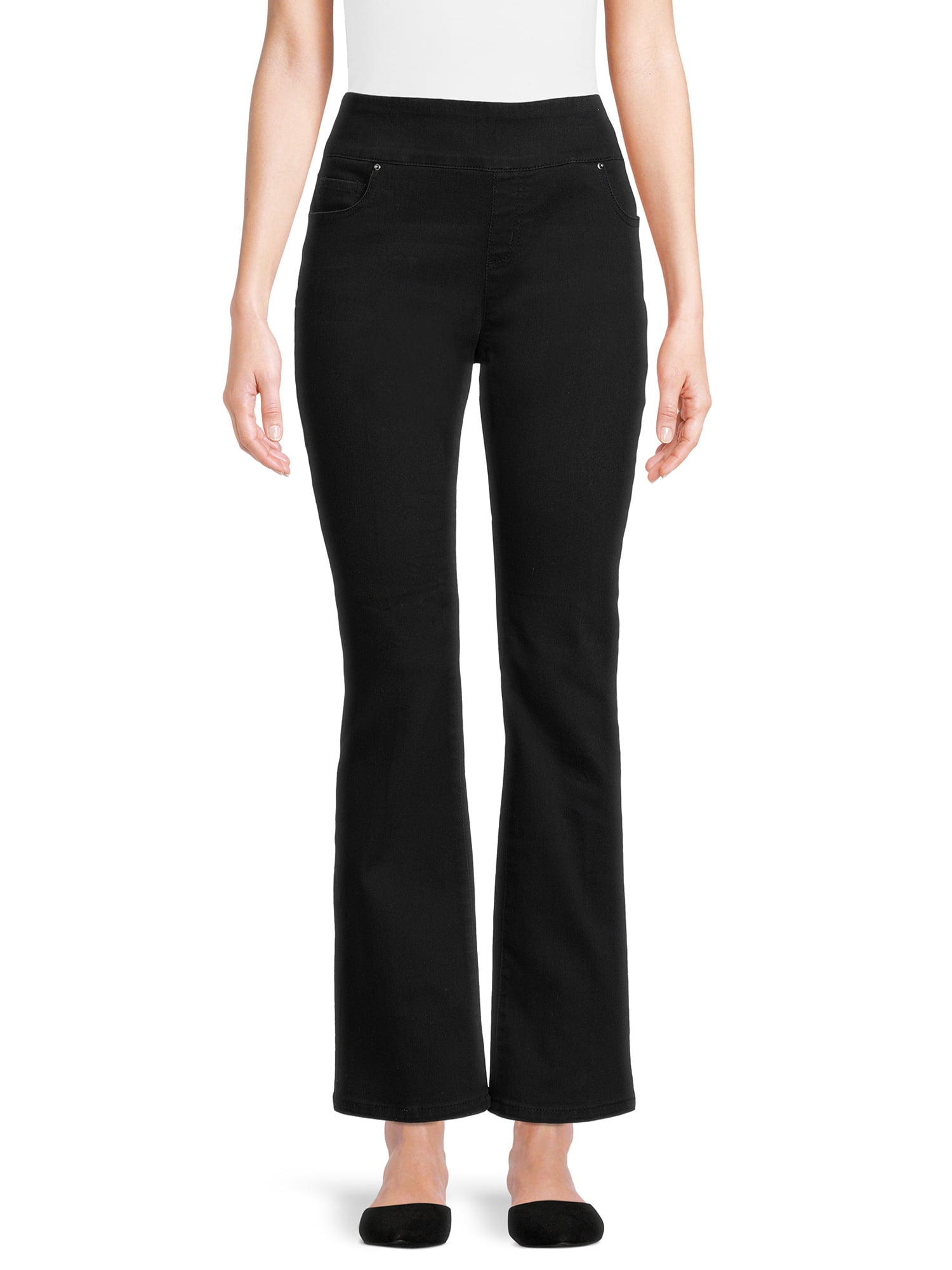 The Pioneer Woman Pull On Embroidered Bootcut Jeans, 32” Inseam, Sizes XS-3X, Women's and Women's Plus