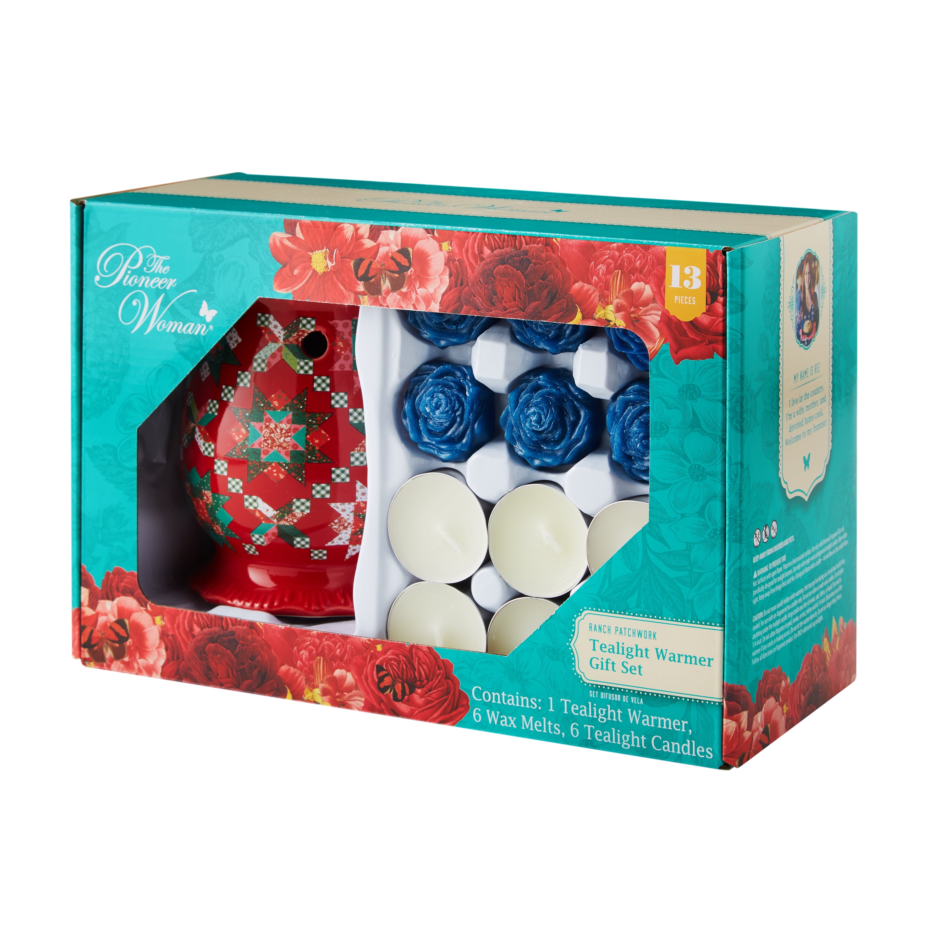 The Pioneer Woman Ranch Patchwork 13Piece Ceramic Tealight Wax Warmer
