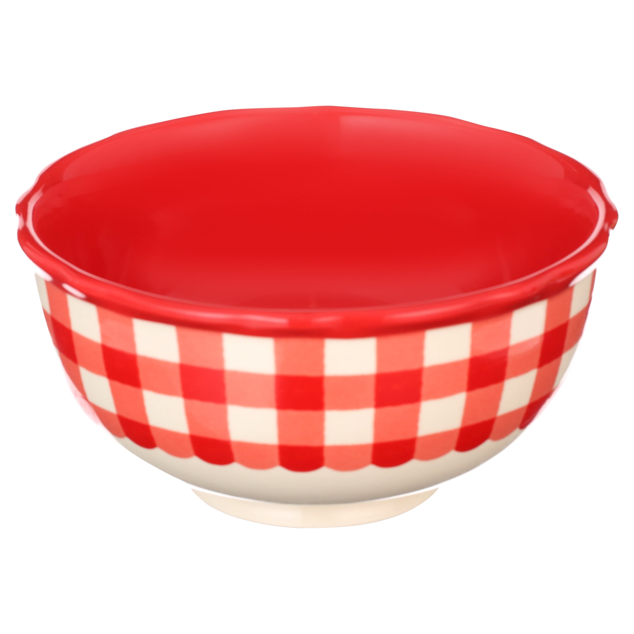 The Pioneer Woman Red Gingham Ceramic Bowl