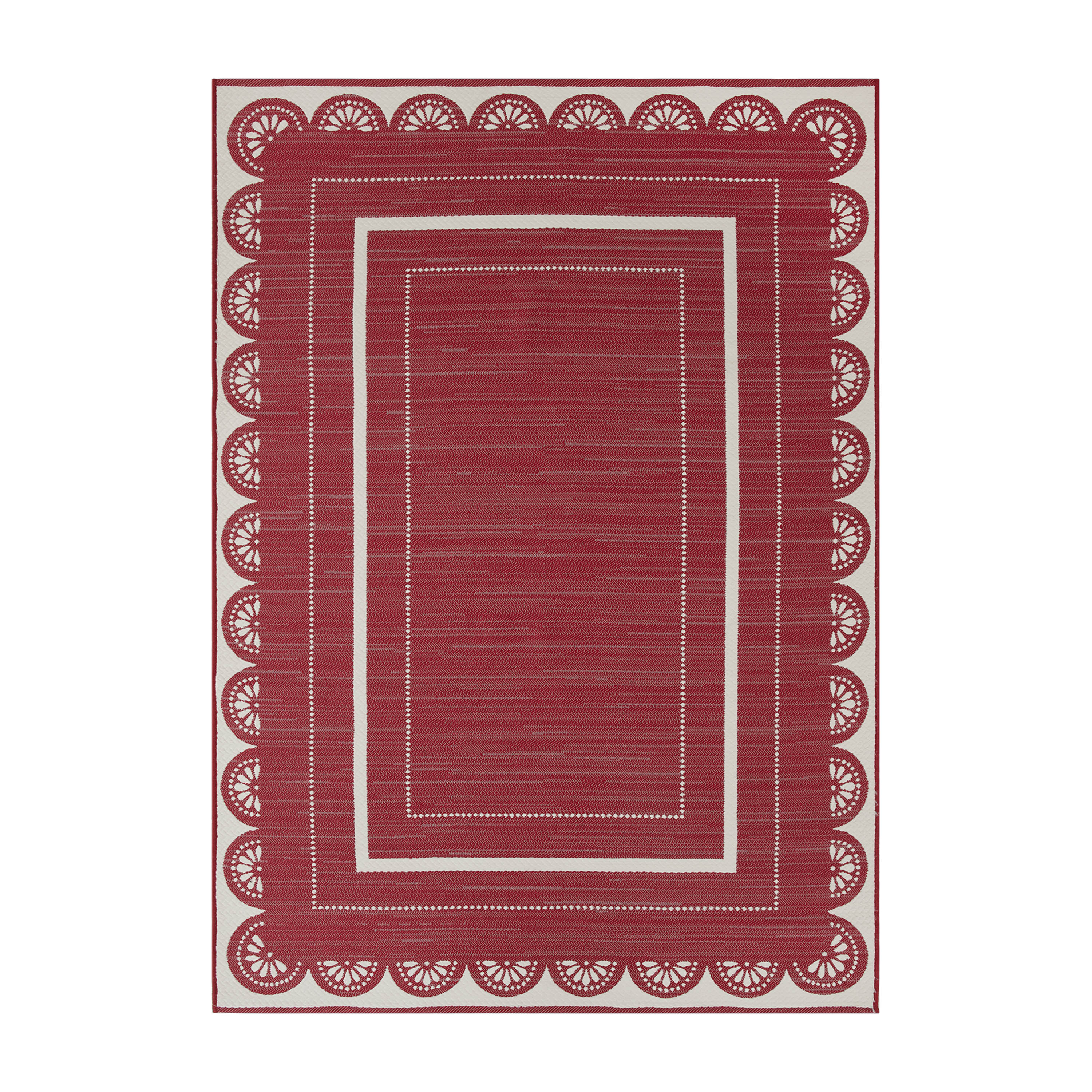 The Pioneer Woman Red Scallop Outdoor Rug, 5' x 7' - image 1 of 5