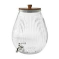 thumbnail interactive-video image 1 of The Pioneer Woman Glass 2 Gallons Ribbed Beverage Dispenser with Wood Lid, 1 of 7