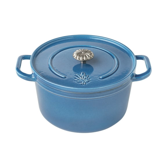 The Pioneer Woman 5-Quart Enameled Cast Iron Dutch Oven Pot with Lid, Blue