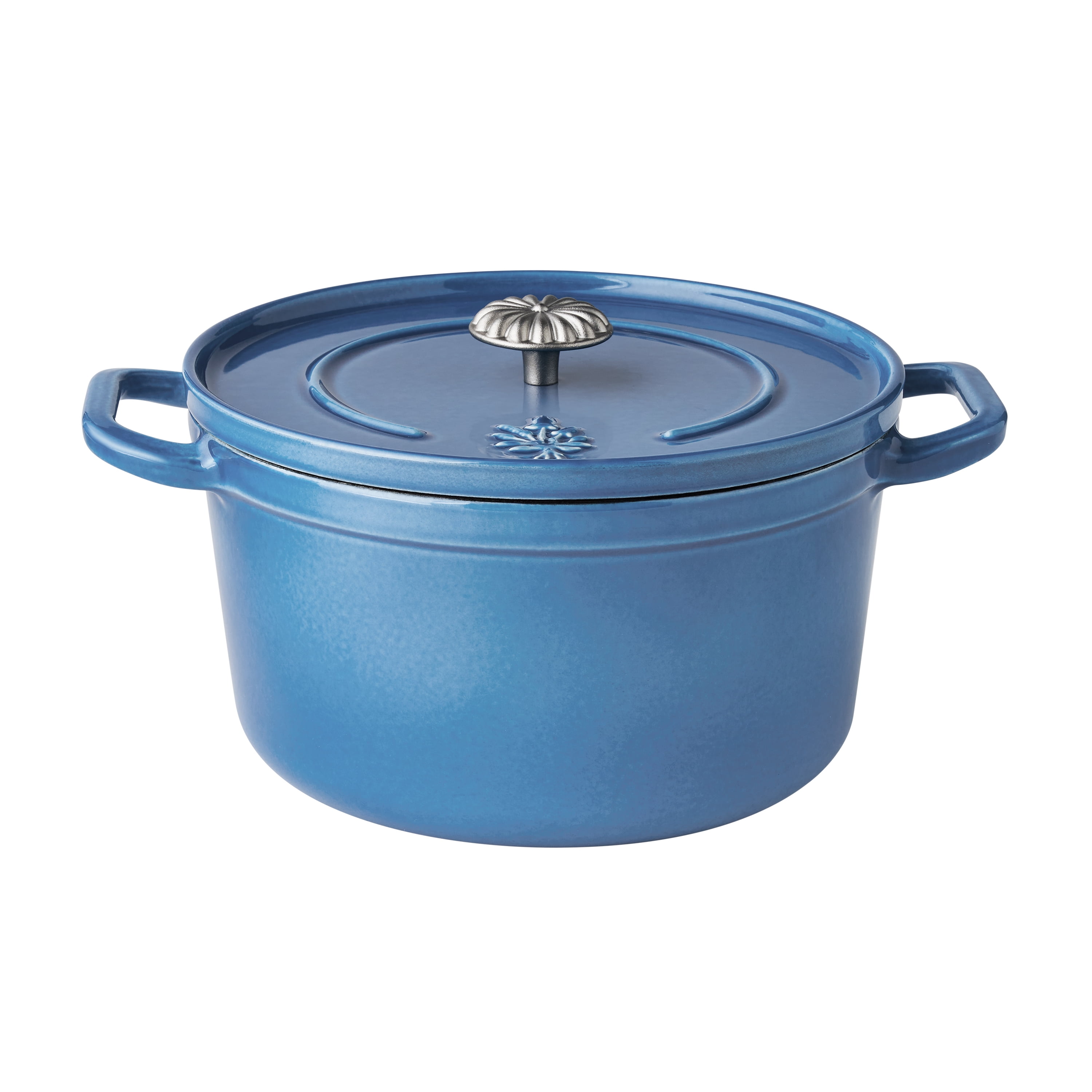 The Pioneer Woman 5-Quart Enameled Cast Iron Dutch Oven Pot with Lid, Blue - Walmart.com