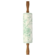 The Pioneer Woman Agatha Ceramic Rolling Pin with Olivewood Handles, Green