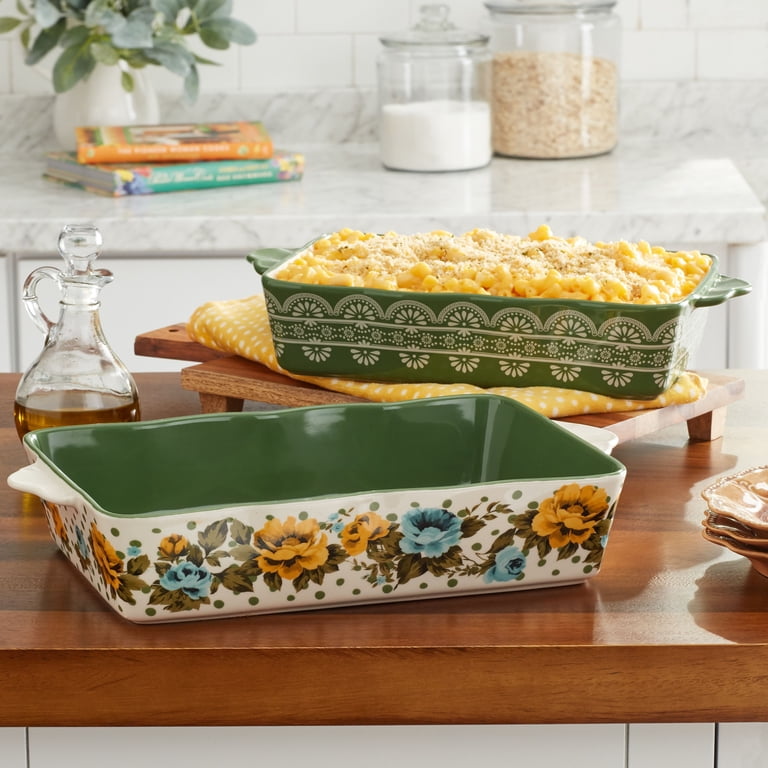 The Pioneer Woman Rose Shadow 2-Piece Ceramic Baker Set - Walmart.com