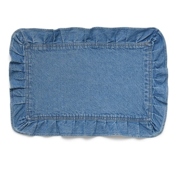 The Pioneer Woman Ruffle Denim Placemat, 20" x 14"