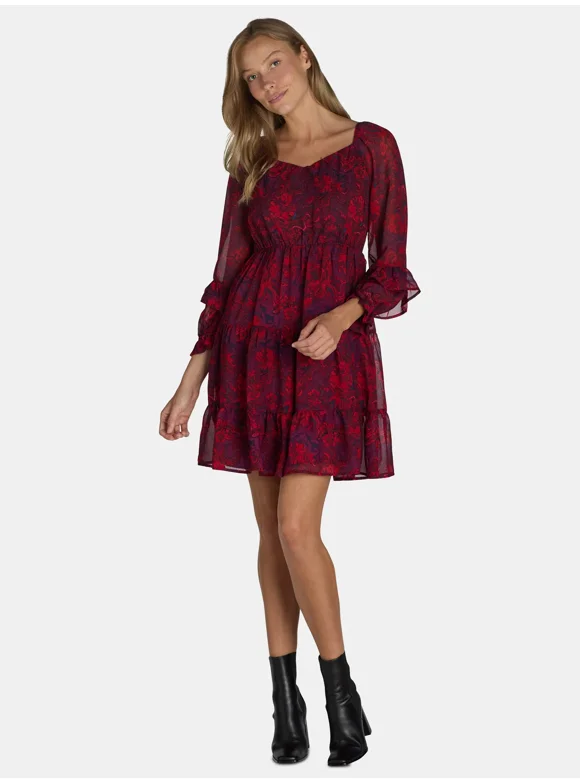 The Pioneer Woman Ruffle Mini Dress, Sizes S-3X, Women's and Women’s Plus