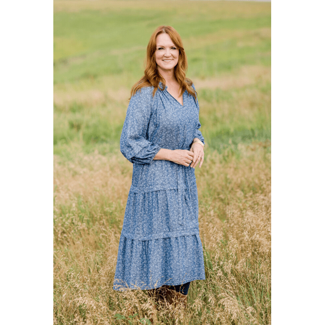 The Pioneer Woman Ruffle Neck Midi Dress, Women’s, Sizes S-3X