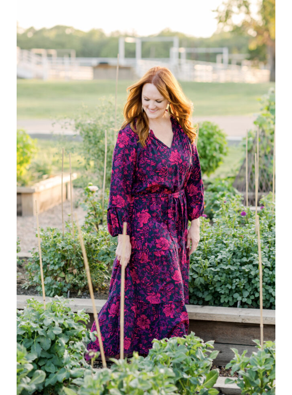 The Pioneer Woman Ruffle Neck Midi Dress, Women’s, Sizes S-3X