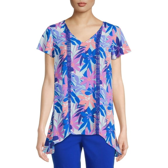 The Pioneer Woman, Scoop Neck Short Sleeve Tunic , Womens