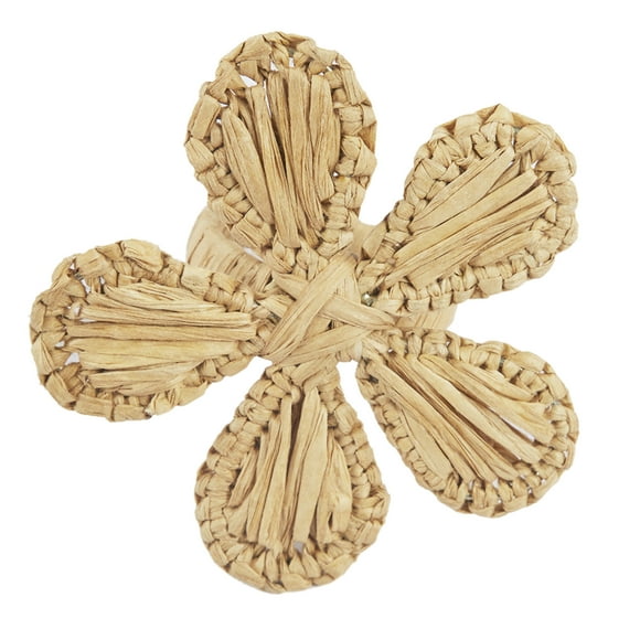 The Pioneer Woman Seagrass Flower Napkin Rings, 3" x 3", Set of 4