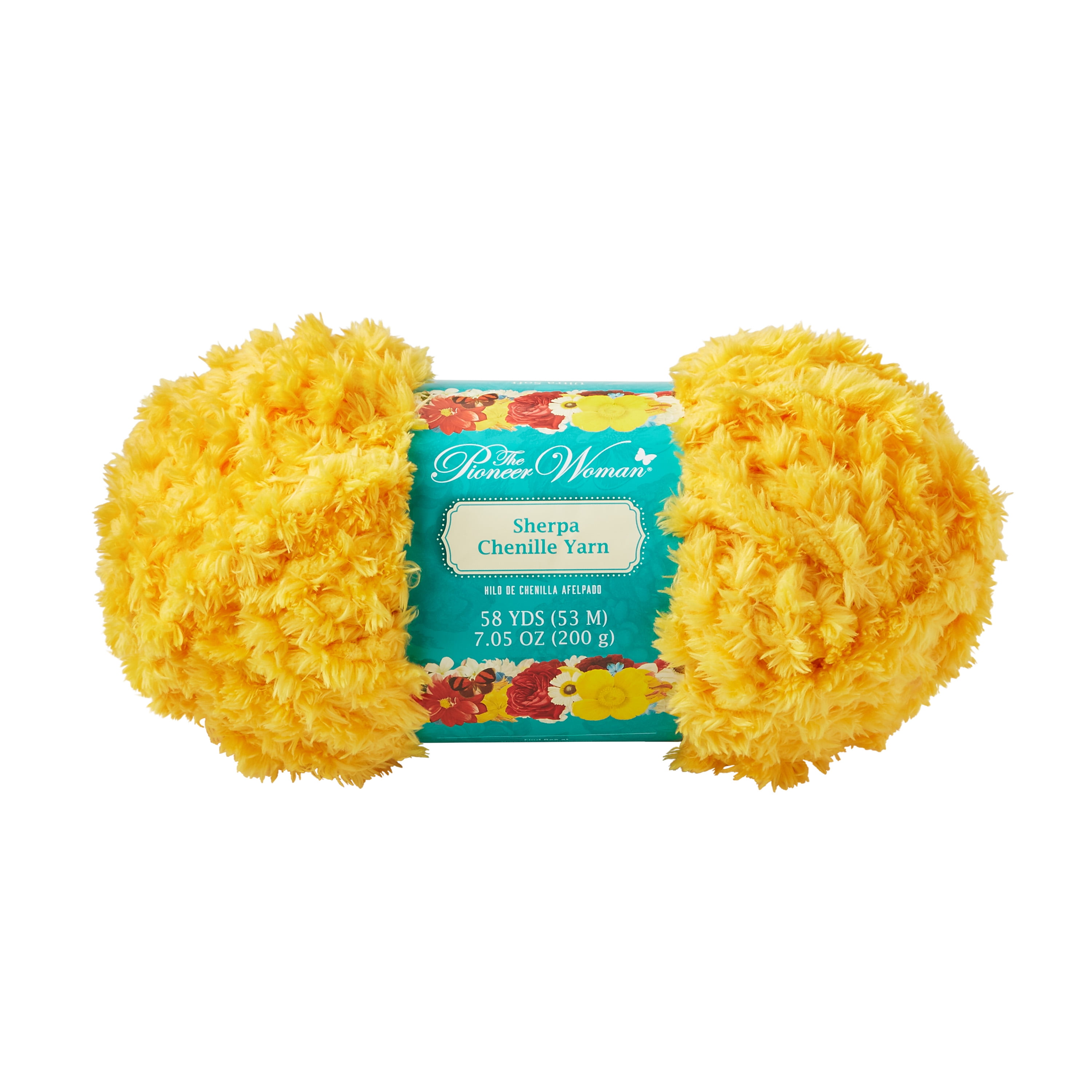 The Pioneer Woman Sherpa Chenille Yellow Yarn, 58 Yards