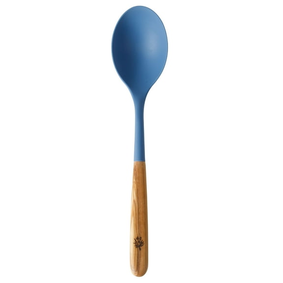 The Pioneer Woman Silicone Basting Spoon with Olivewood Handle, Blue