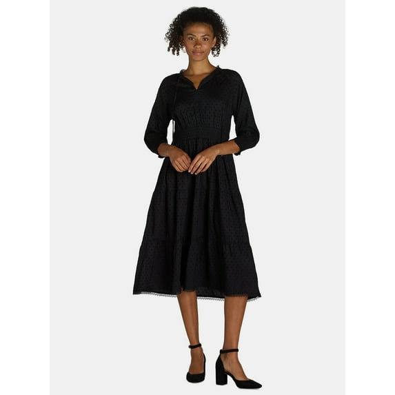 The Pioneer Woman Smocked Waist Maxi Dress, Women’s and Women’s Plus, Sizes XS-3X