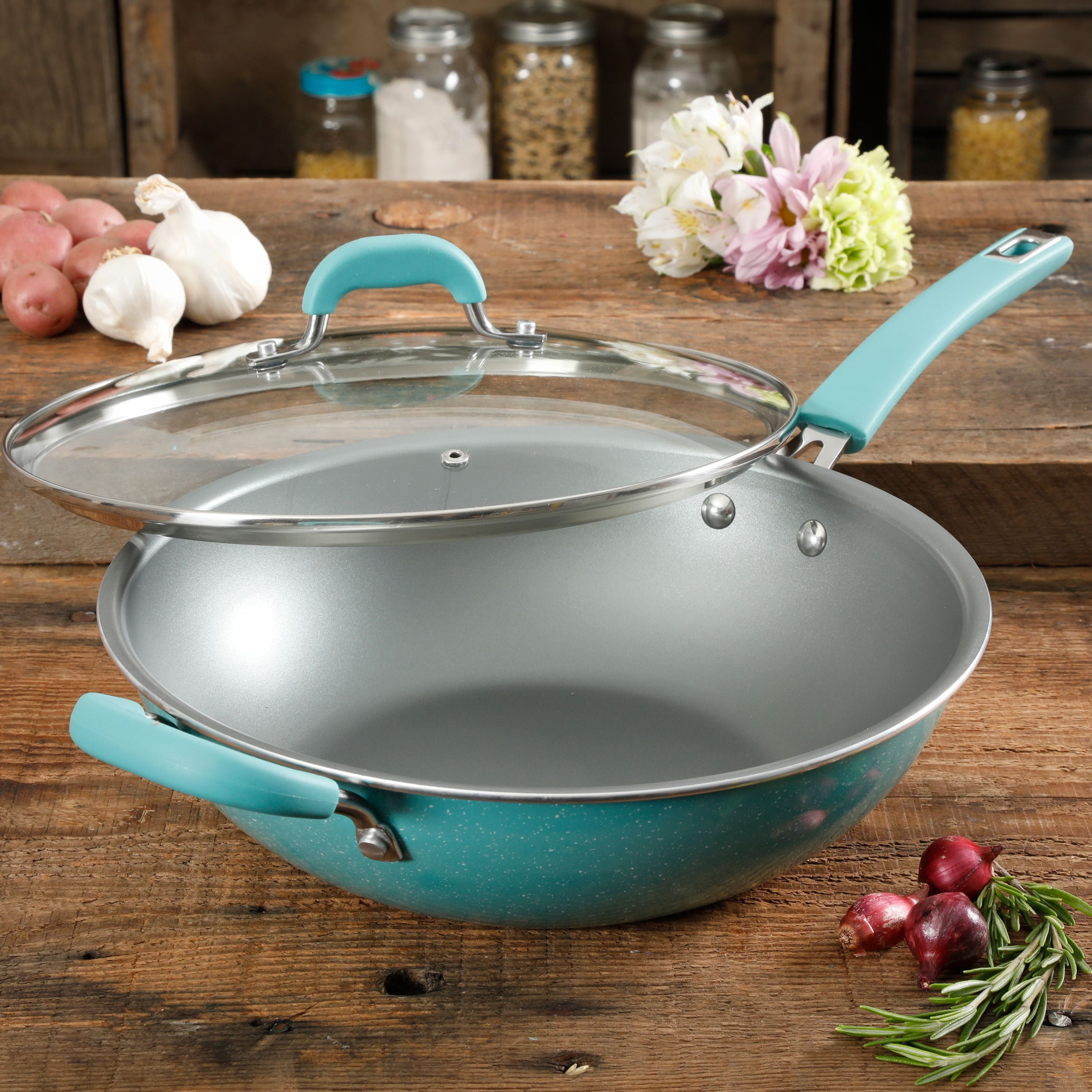 The Pioneer Woman Frontier Speckle Aluminum 12-Inch Everyday Pan, Turquoise  - Cookware, Facebook Marketplace
