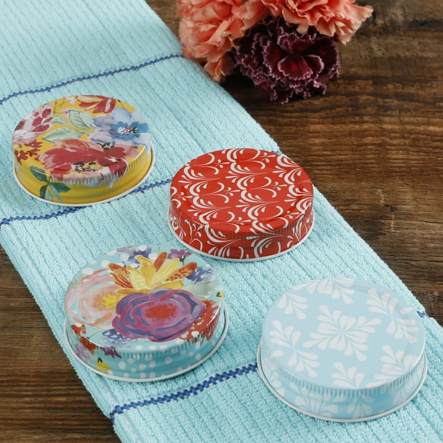 The Pioneer Woman Spring Mason Storage Jar Lids, Set of 4