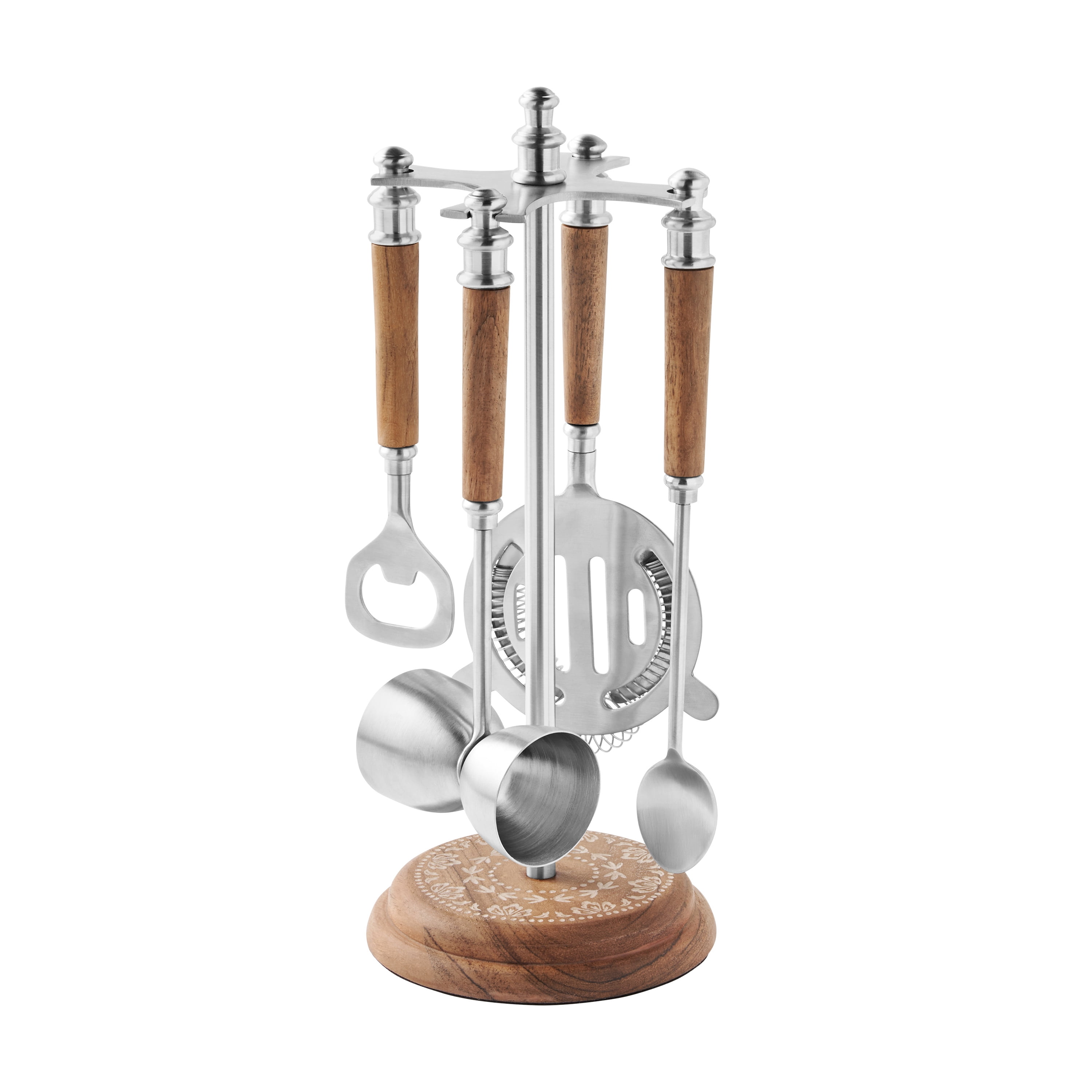 The Pioneer Woman Stainless Steel 5-Piece Bar Tool Set with Storage Stand - Walmart.com