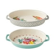 thumbnail image 1 of The Pioneer Woman Sweet Romance Blossoms 2-Piece Oval Ceramic Baking Dish, 1 of 5