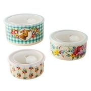 The Pioneer Woman Sweet Romance Cow, 6PC Round Ceramic Bake and Storage Nesting Bowls Set