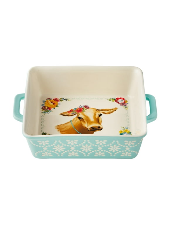 The Pioneer Woman Sweet Romance Cow 8x8 Square Ceramic Baking Dish, 1-Piece