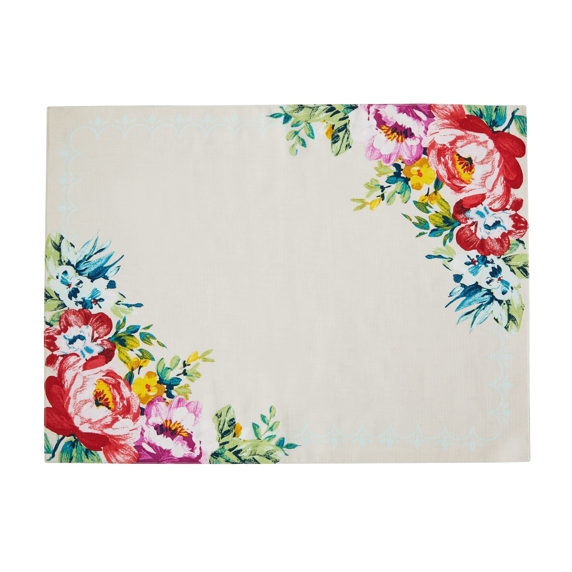 Sweet Romance Floral Cotton Rectangular Placemats, 14" x 19", Multicolor