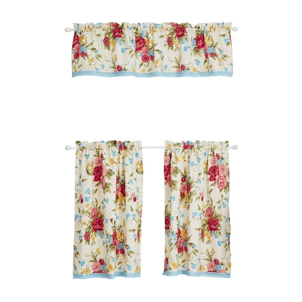 The Pioneer Woman Sweet Rose 3Piece Tier & Valance Set