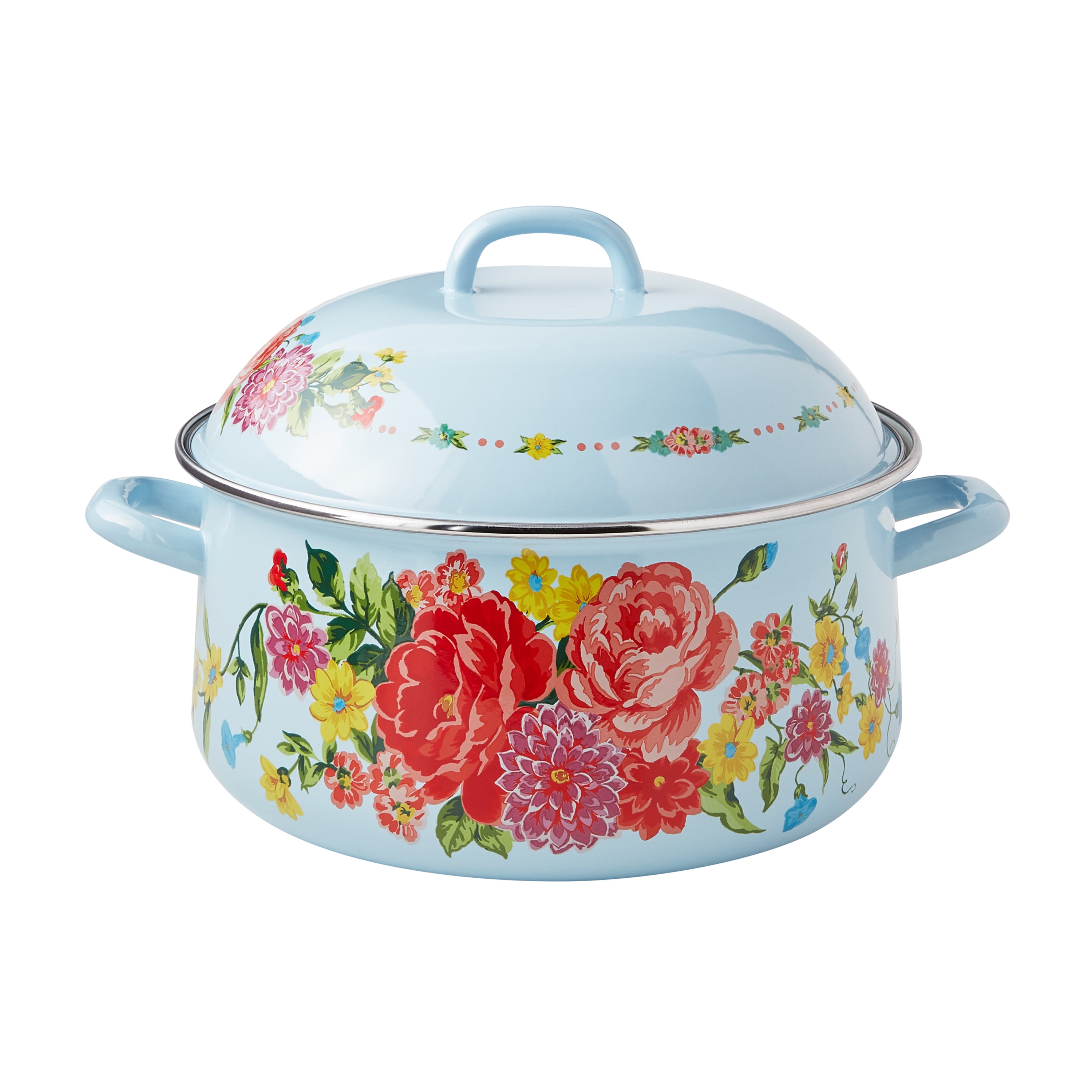 The Pioneer Woman Timeless Beauty 6-Quart Enamel-on-Cast Iron Holiday Dutch  Oven, Linen 