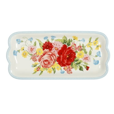 The Pioneer Woman Sweet Rose Ceramic 14.17-inch Tray