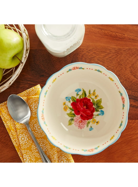 The Pioneer Woman Sweet Rose Ceramic Blue 6-Inch Bowl