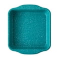 thumbnail image 1 of The Pioneer Woman Teal Speckle Timeless 8-inch Nonstick Aluminized Steel Square Cake Pan, 1 of 11