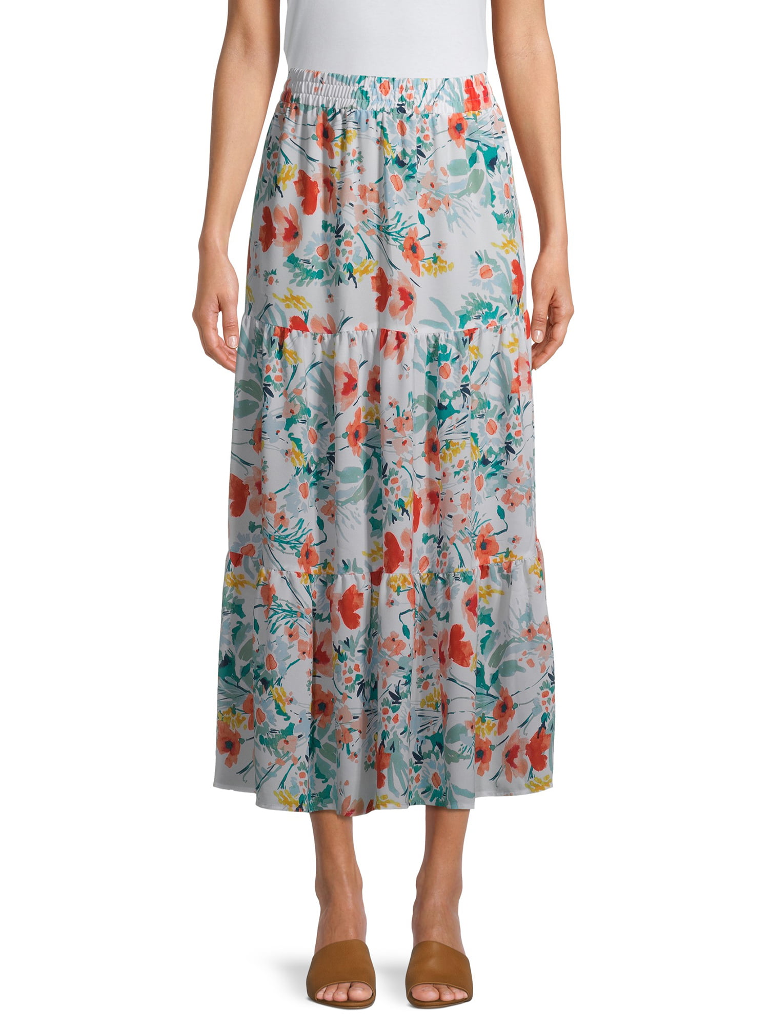 The Pioneer Woman Tiered Floral Maxi Skirt, Womens - Walmart.com