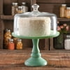 The Pioneer Woman Timeless Beauty 10-inch Cake Stand with Glass Cover, Mint