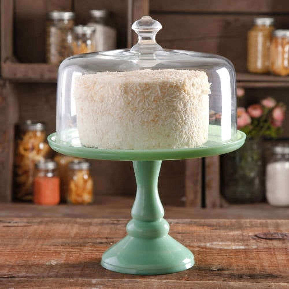 The Pioneer Woman Timeless Beauty 10-inch Cake Stand with Glass Cover, Mint Green - image 1 of 5
