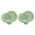 (2 pack) The Pioneer Woman Timeless Beauty Jade Glass 3Piece Dinnerware Set