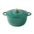 thumbnail image 1 of The Pioneer Woman Timeless Beauty 6-Quart Enamel-on-Cast Iron Holiday Dutch Oven, Green, 1 of 5