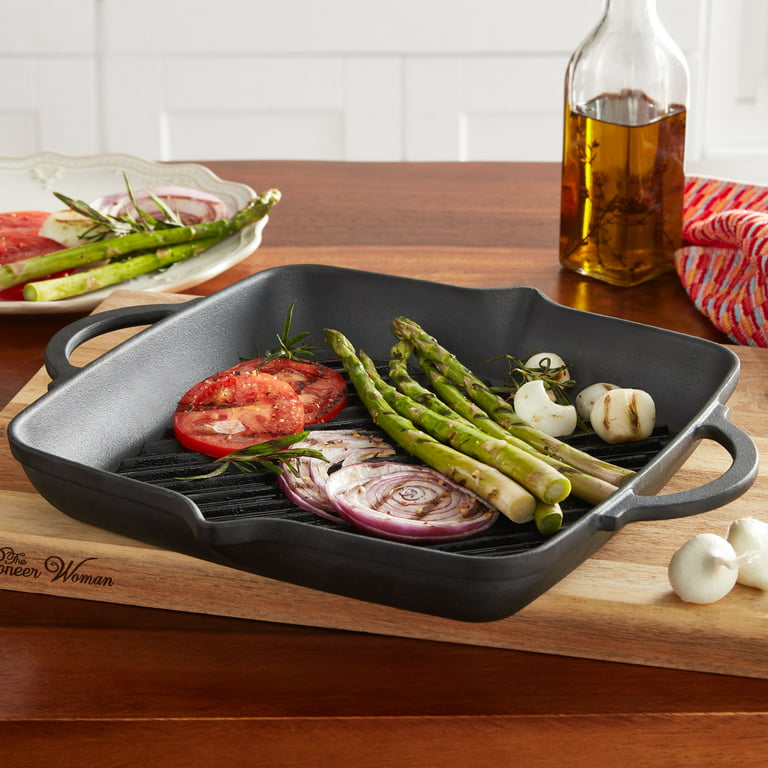 Cast Iron Grill Pan 12.6 inch Pre-Seasoned Cast Iron Griddle Pan