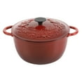 thumbnail image 1 of The Pioneer Woman Timeless Beauty Enamel-on-Cast Iron 6-Quart Dutch Oven, Red, 1 of 6