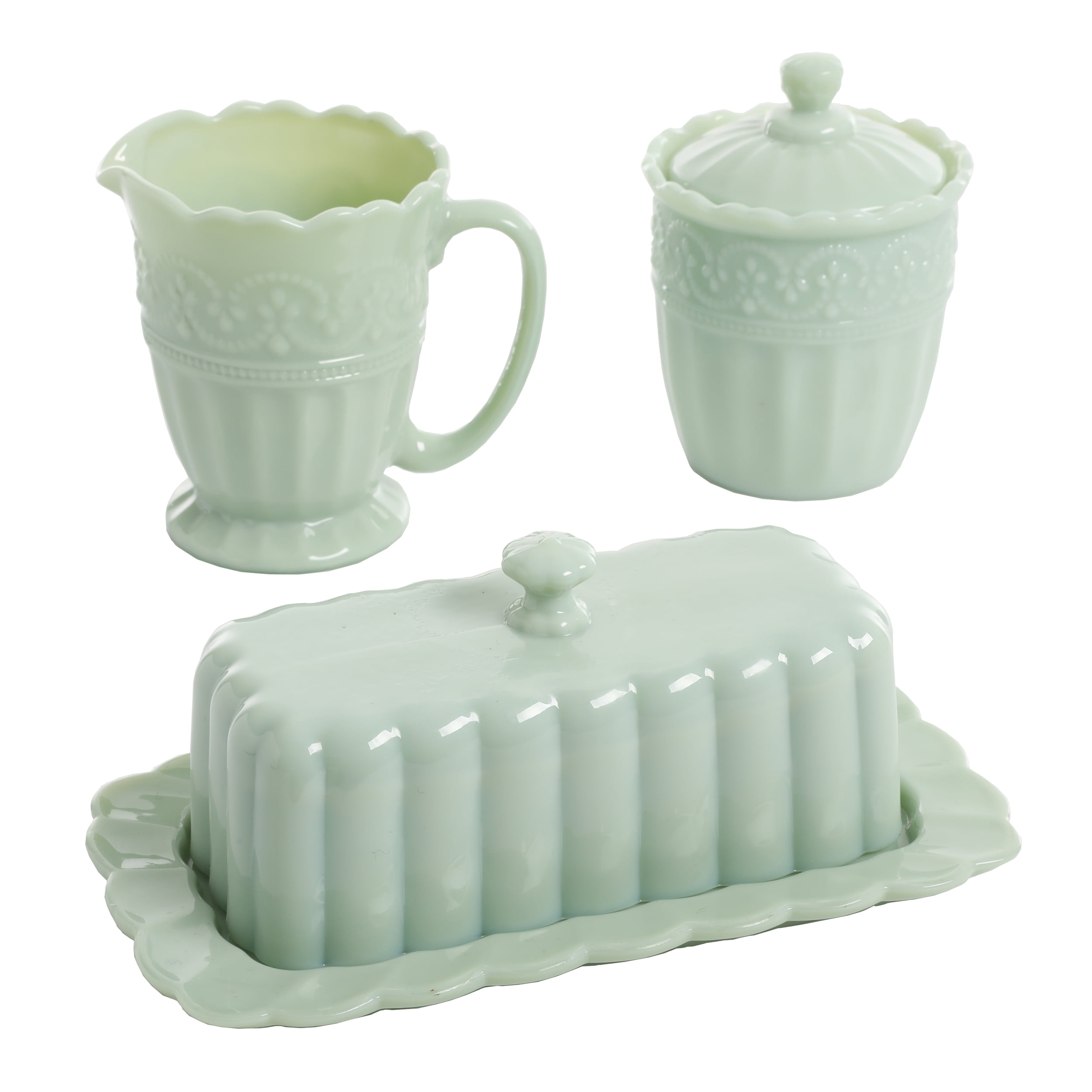 The Pioneer Woman Timeless Beauty Glass 3Piece Sugar Bowl, Creamer