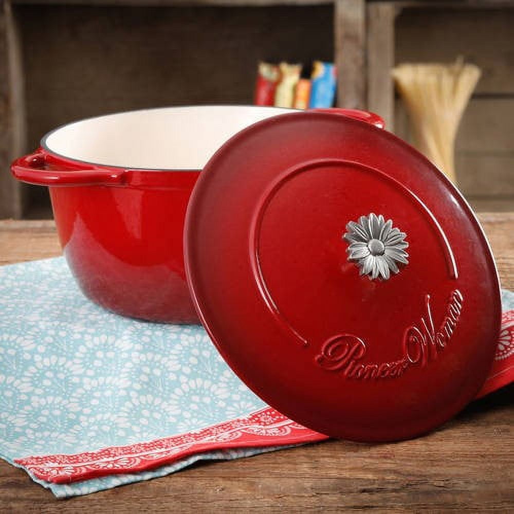 The Pioneer Woman Timeless Beauty 5-Quart Cast Iron Dutch Oven with  Stainless Steel Butterfly Knob - Coupon Codes, Promo Codes, Daily Deals,  Save Money Today