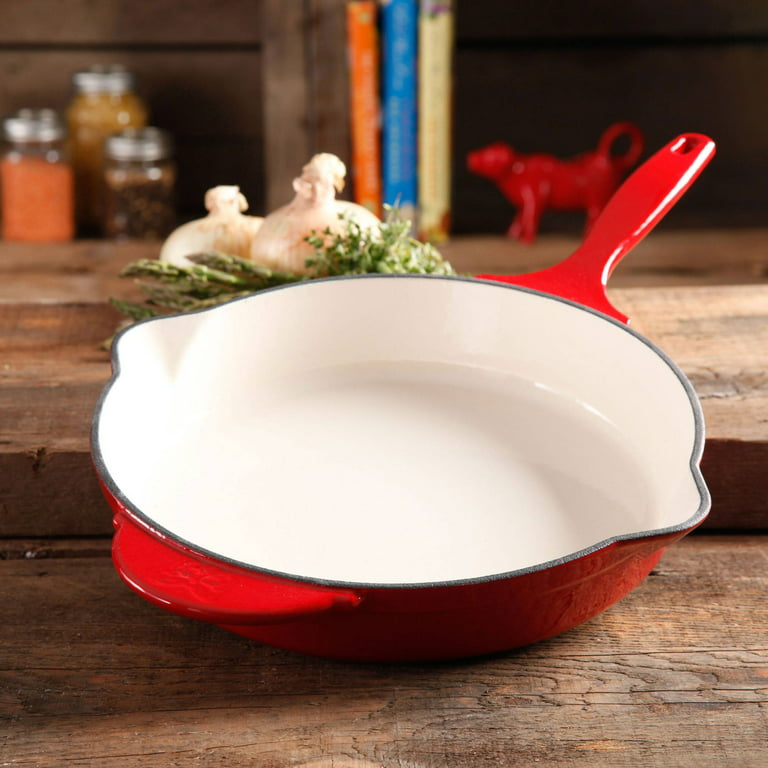 The Pioneer Woman Timeless Cast Iron, 12 Cast Iron Enamel Skillet